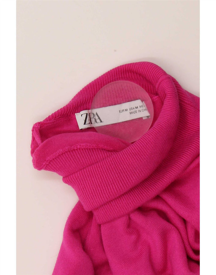 Sweter damski Zara z wywijanym dekoltem UK 12, średni róż