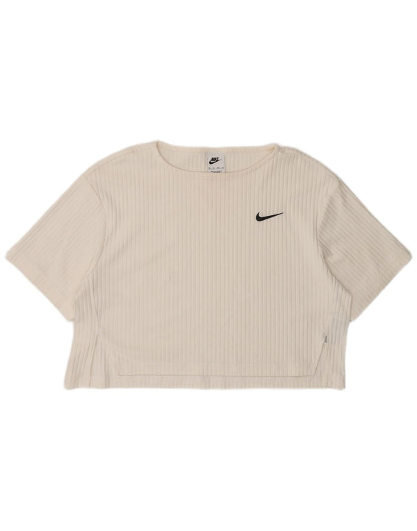 T-shirt damski Nike Crop Oversize Top UK 6 XS, biała bawełna