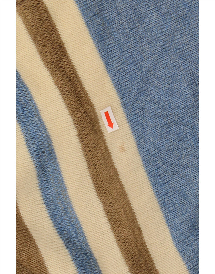 Sweter damski VINTAGE z dekoltem w łódkę UK 12, średnie, wielokolorowe paski