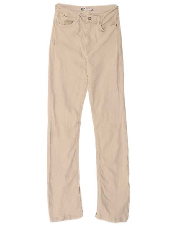 Damskie proste dżinsy Zara EU 36 XS W26 L32 Beżowe