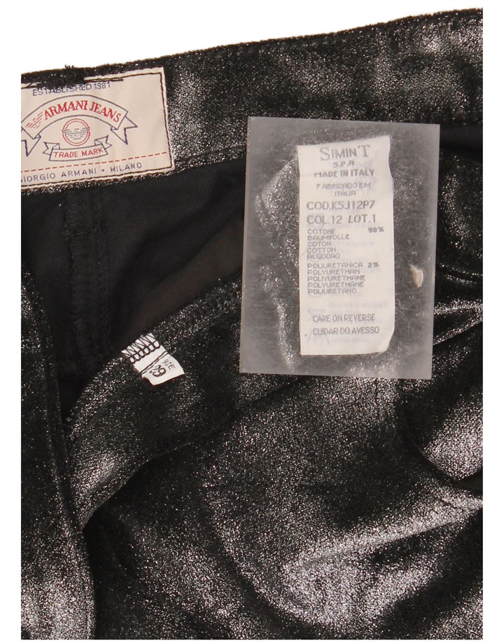 Proste spodnie damskie ARMANI W29 L34 Czarna bawełna