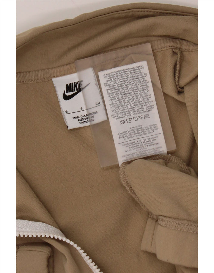 Męski sweter z zamkiem błyskawicznym Nike, mały, beżowy poliester