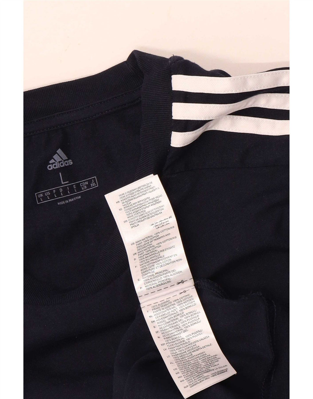 Adidas Męski T-Shirt Top Duży Granatowy Bawełniany