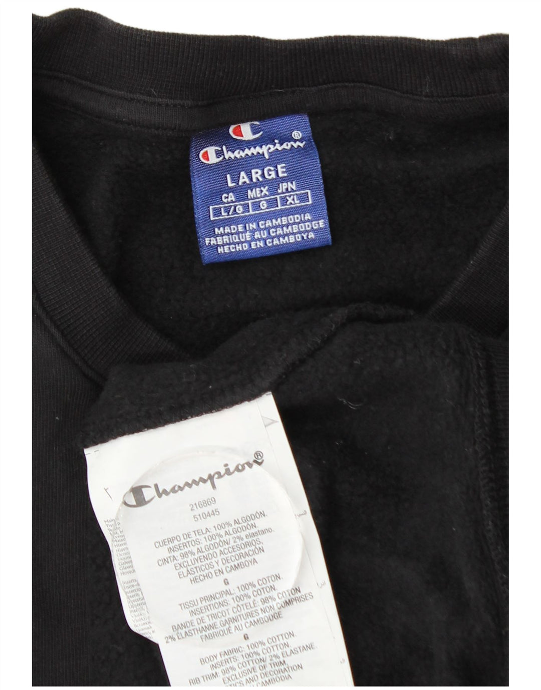 Męski sweter z grafiką Champion, duży, czarny, bawełniany