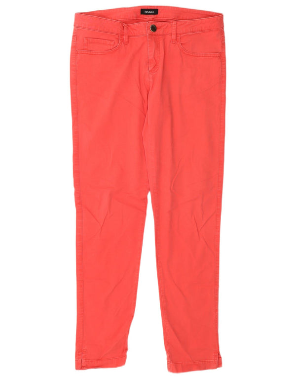 Damskie spodnie typu slim casual Max & Co. UK 12 Medium W30 L30 Czerwona bawełna