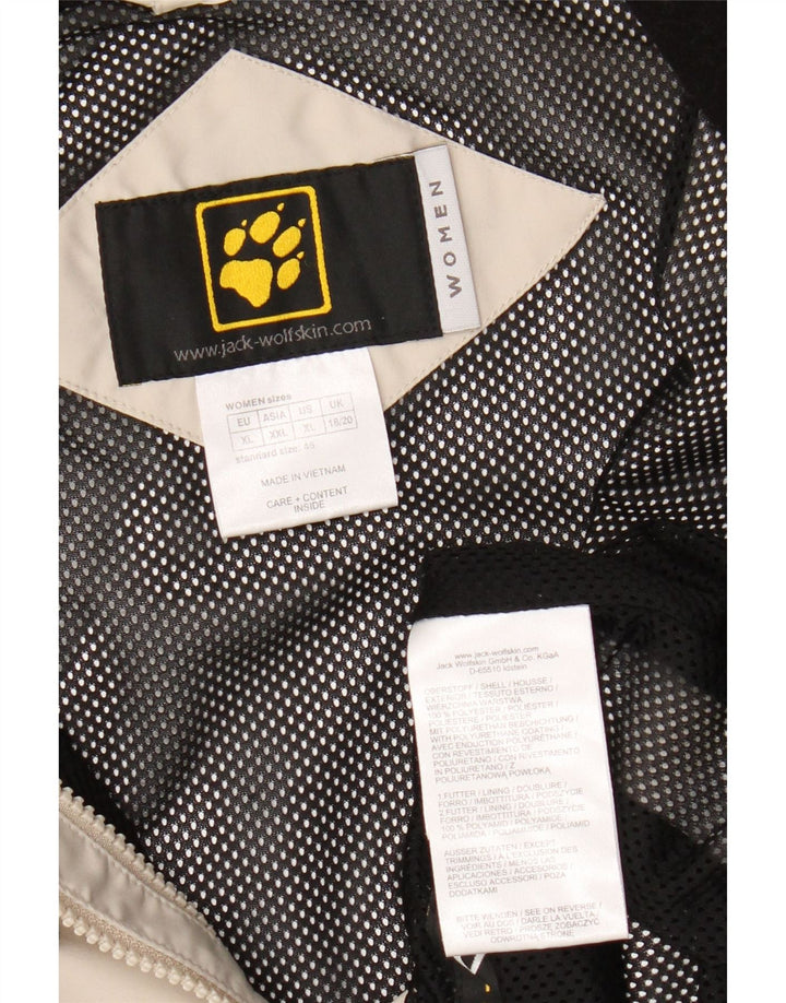 Damska kurtka przeciwdeszczowa z kapturem JACK WOLFSKIN UK 18/20 XL Beżowy poliester