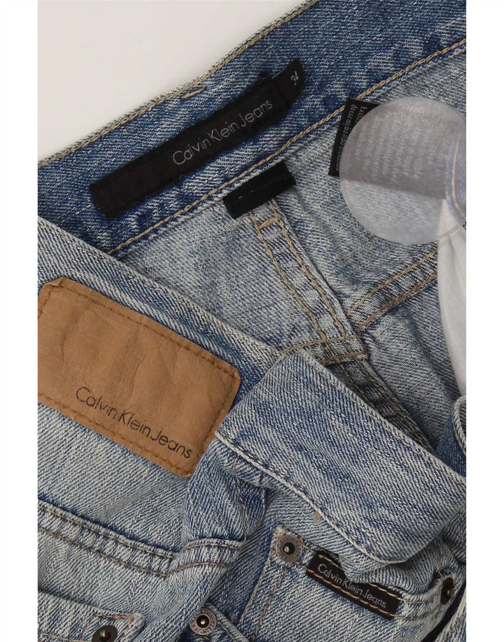 Męskie proste dżinsy Calvin Klein W34 L30 Niebieskie bawełniane