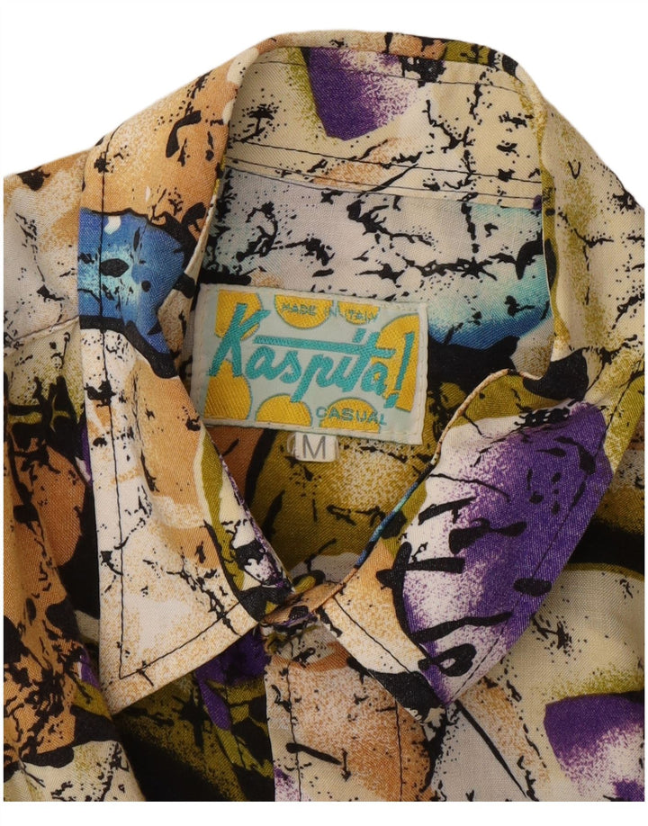 Koszula męska w stylu vintage w abstrakcyjny wzór, średnia, wielobarwna