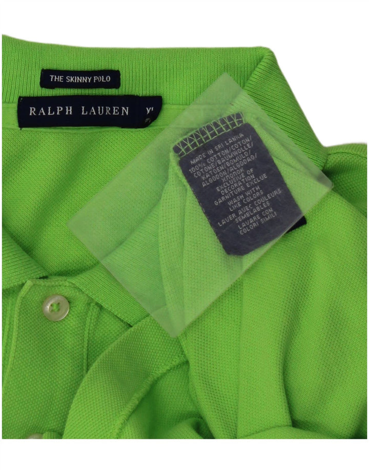RALPH LAUREN Damska obcisła koszulka polo UK 18 XL, zielona bawełna