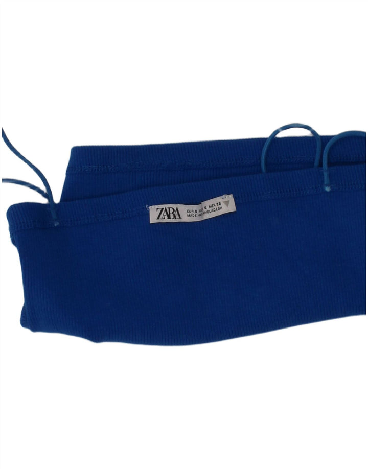 Damski top bralette Zara na ramiączkach, mały, niebieski, bawełniany