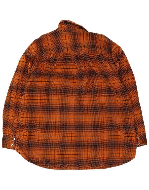 Damska koszula flanelowa oversize Levi's UK 16, duża, bawełniana w pomarańczową kratkę