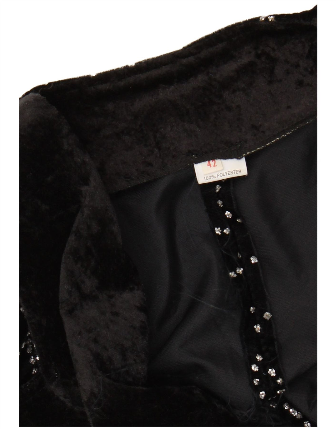 VINTAGE Damska marynarka frakowa w abstrakcyjny wzór IT 42 Średnia czerń