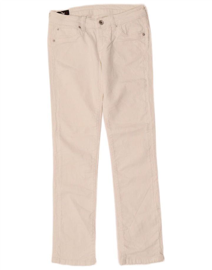 Jednolite damskie jeansy slim W27 L29 Biała bawełna