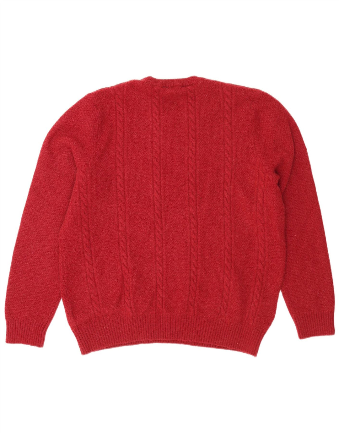 Crew Clothing Męski sweter z golfem, duży, czerwony, z owczej wełny