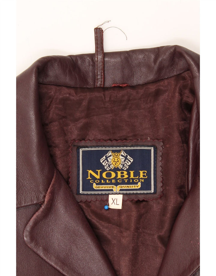 NOBLE Womens Leather Jacket UK 18 XL Maroon Leather Vintage Noble and Second-Hand Noble from Messina Hembry 