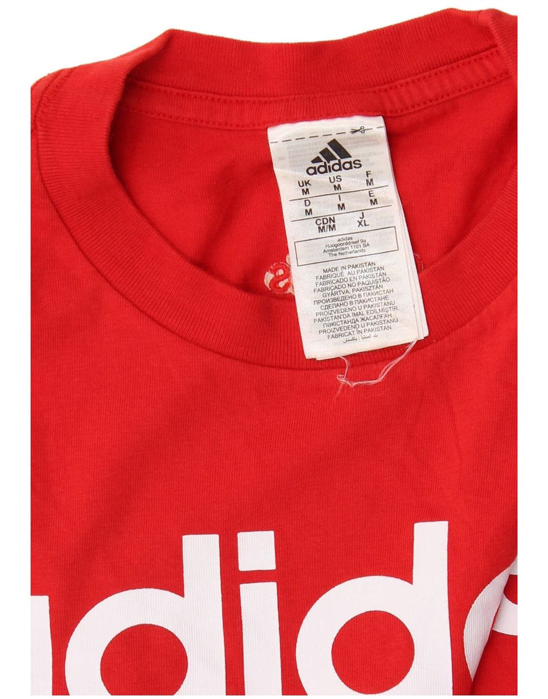 Męska koszulka z grafiką ADIDAS, bawełniana, średnia czerwona
