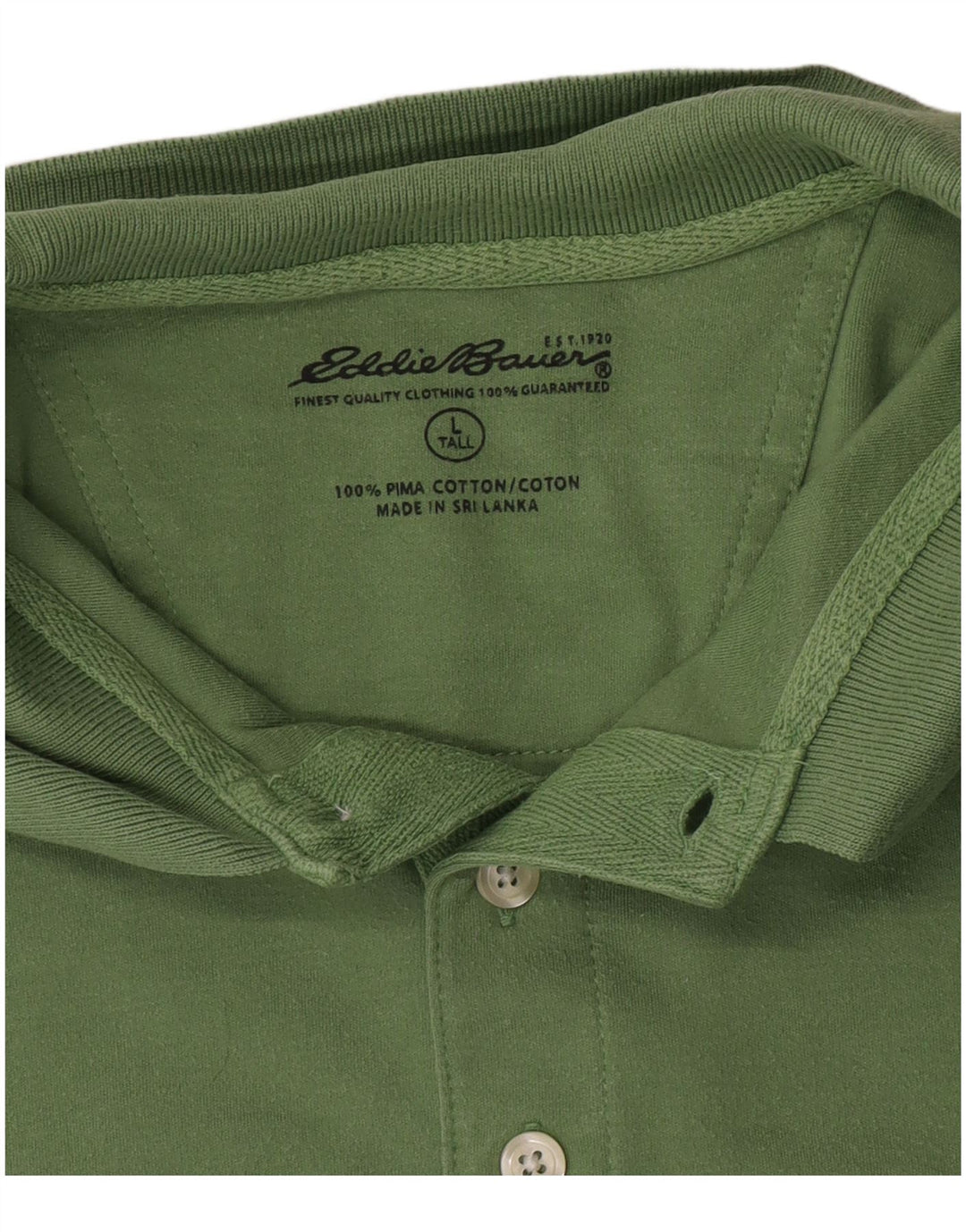 Męska wysoka koszulka polo Eddie Bauer 2XL, zielona bawełna