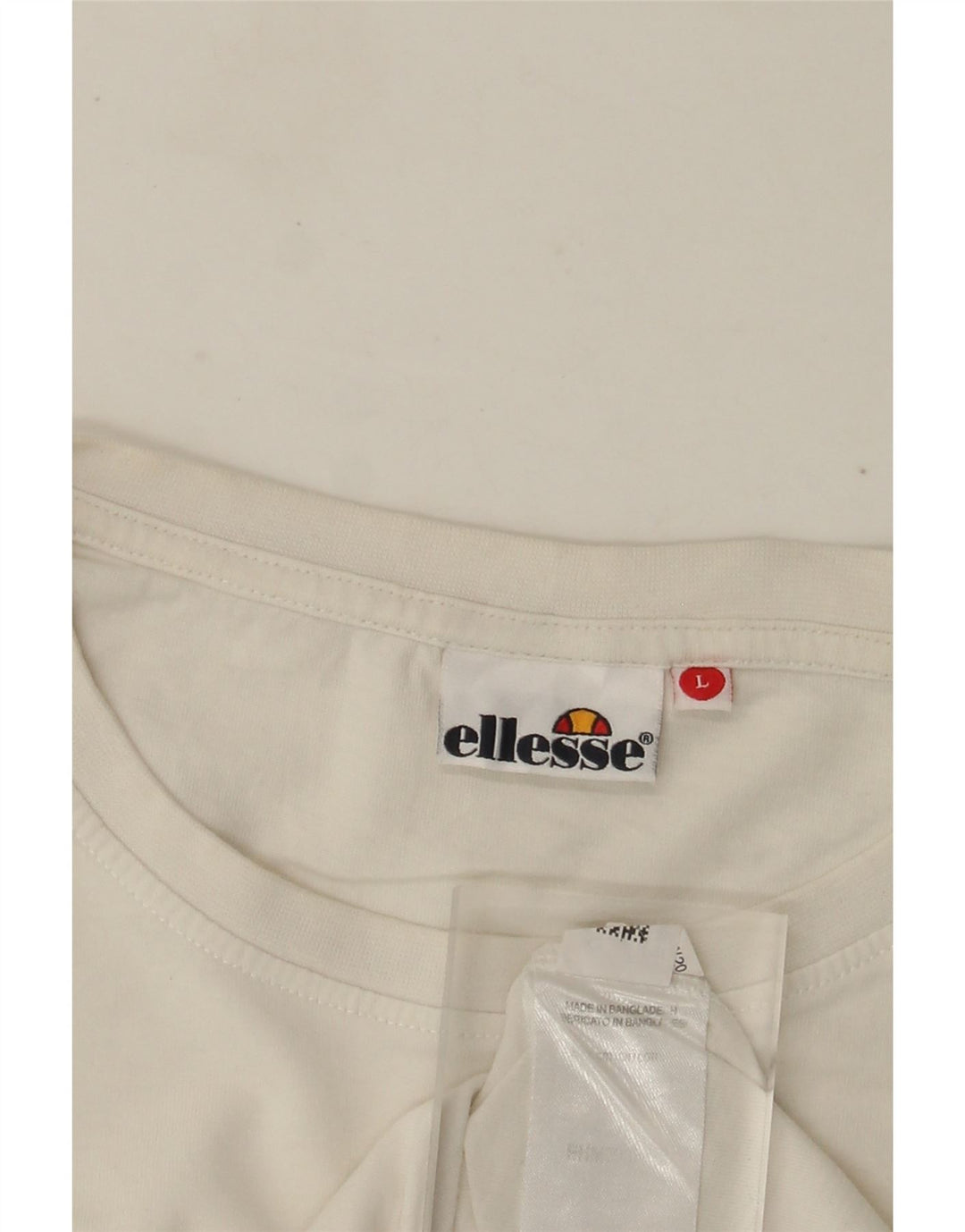 Męski T-shirt z grafiką Ellesse, duży, bawełniany w kolorze złamanej bieli