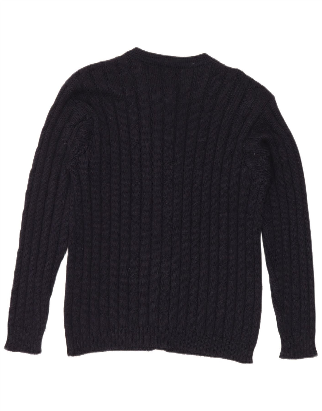 Sweter damski w stylu vintage, brytyjski 12, średni granatowy