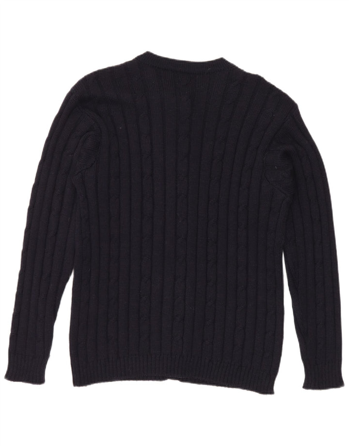 Sweter damski w stylu vintage, brytyjski 12, średni granatowy