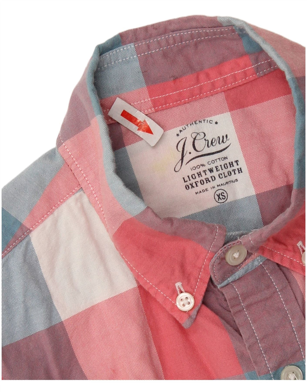 J. CREW Męska koszula z krótkim rękawem XS, bawełniana w wielobarwną kratkę