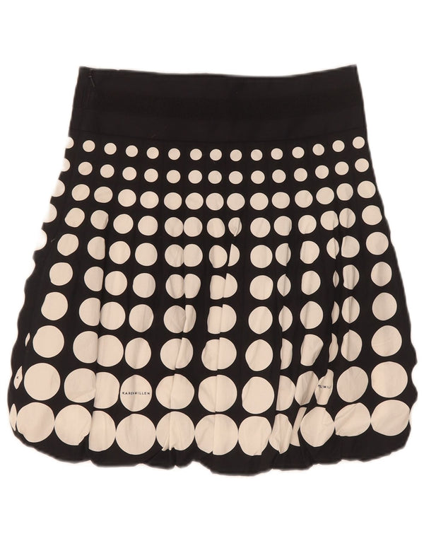 Karen Millen Damska spódnica Mini Bubble UK 8 Small W26 Czarna geometryczna bawełna