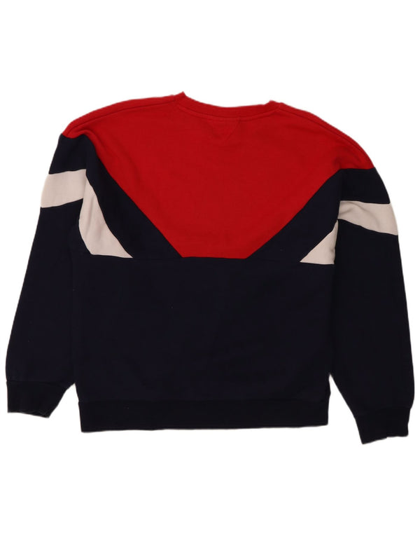Męska bluza z grafiką Fila XL, granatowa, bawełniana w bloki kolorów