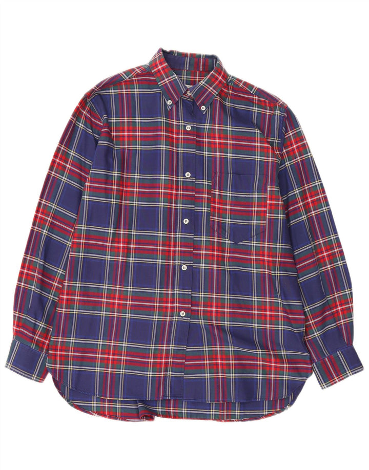 Koszula męska Benetton w małą niebieską kratę, bawełniana