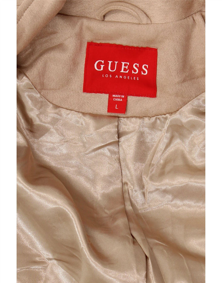 Damska kurtka motocyklowa GUESS Crop Knit UK 16, duża, beżowa