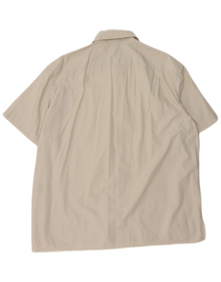 Koszula męska z krótkim rękawem Dkny XL, beżowa, bawełniana