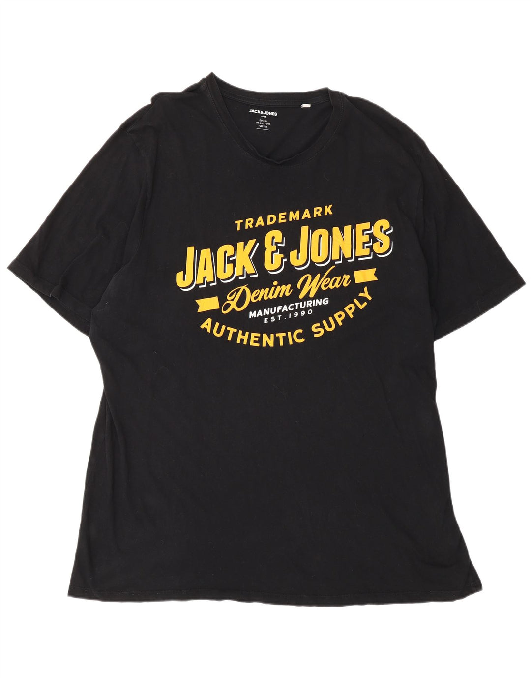Męski T-shirt z grafiką Jack & Jones, 2XL, czarna bawełna