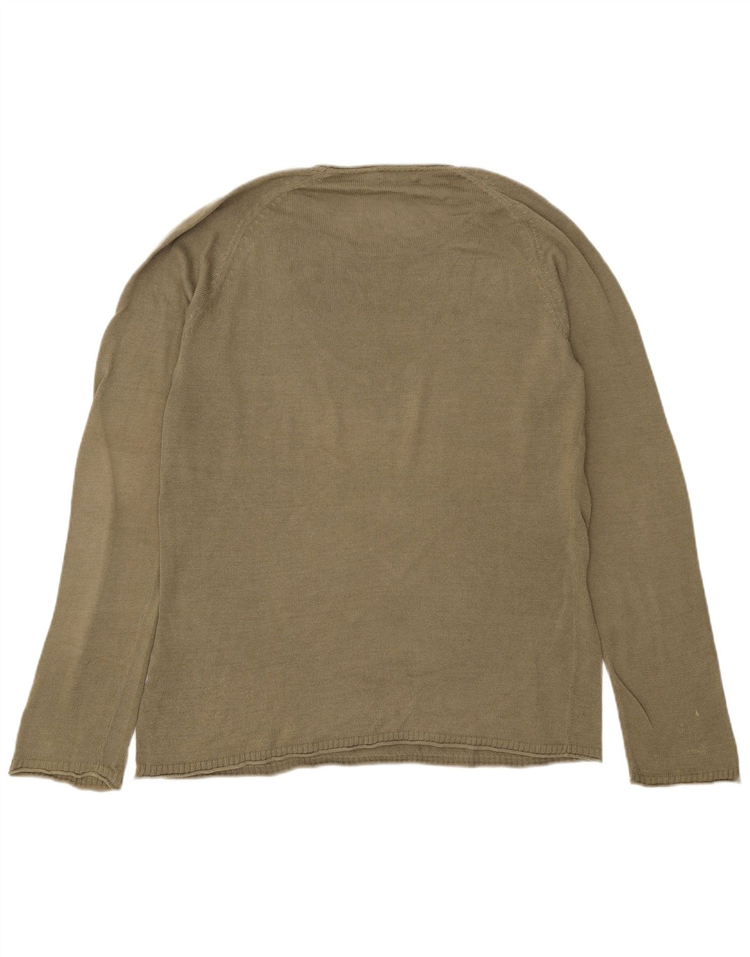 Cos Męski sweter z okrągłym dekoltem, duży, bawełniany khaki