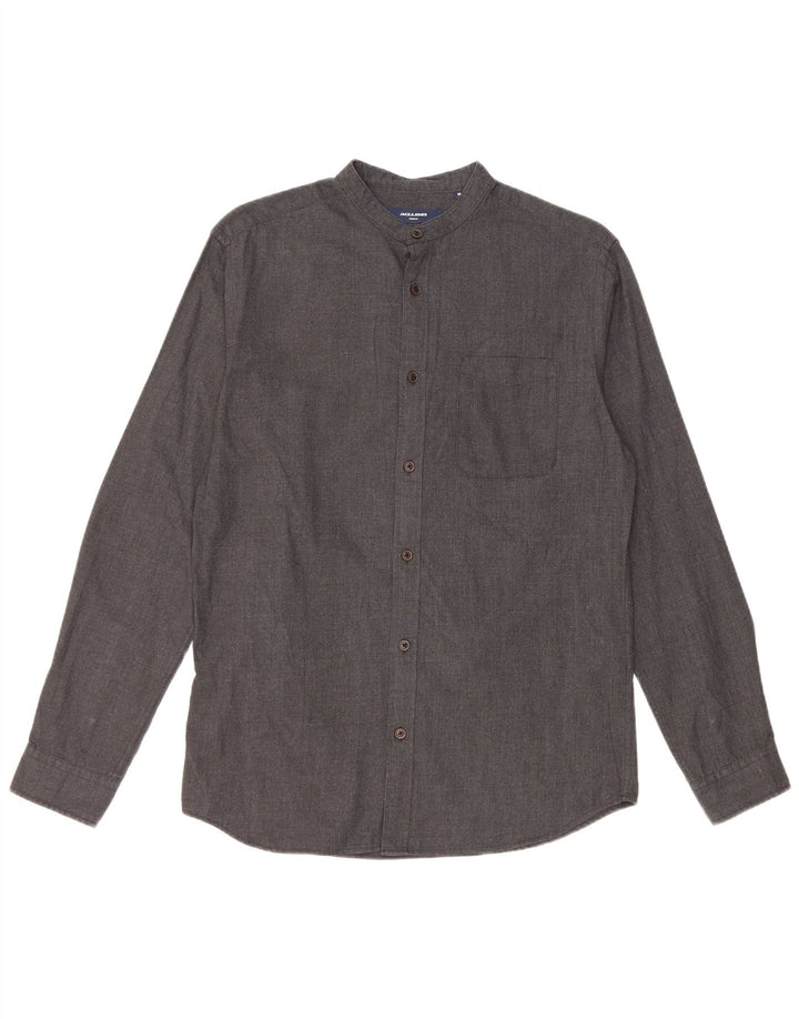 Koszula męska Jack & Jones, średnioszara, bawełniana