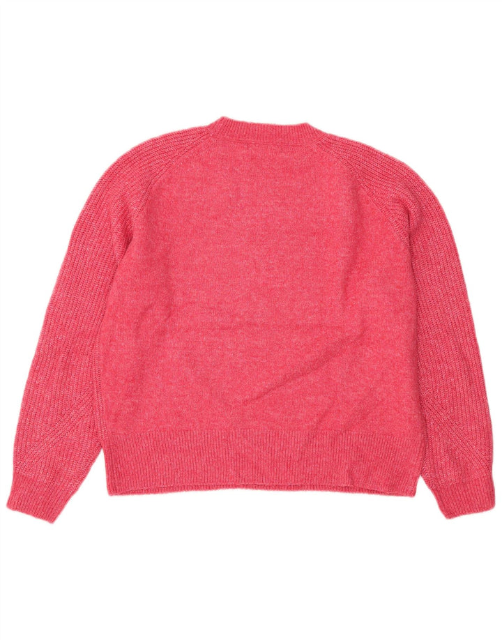 Marks & Spencer Damski sweter z okrągłym dekoltem, UK 14, średni, różowy, nakrapiany
