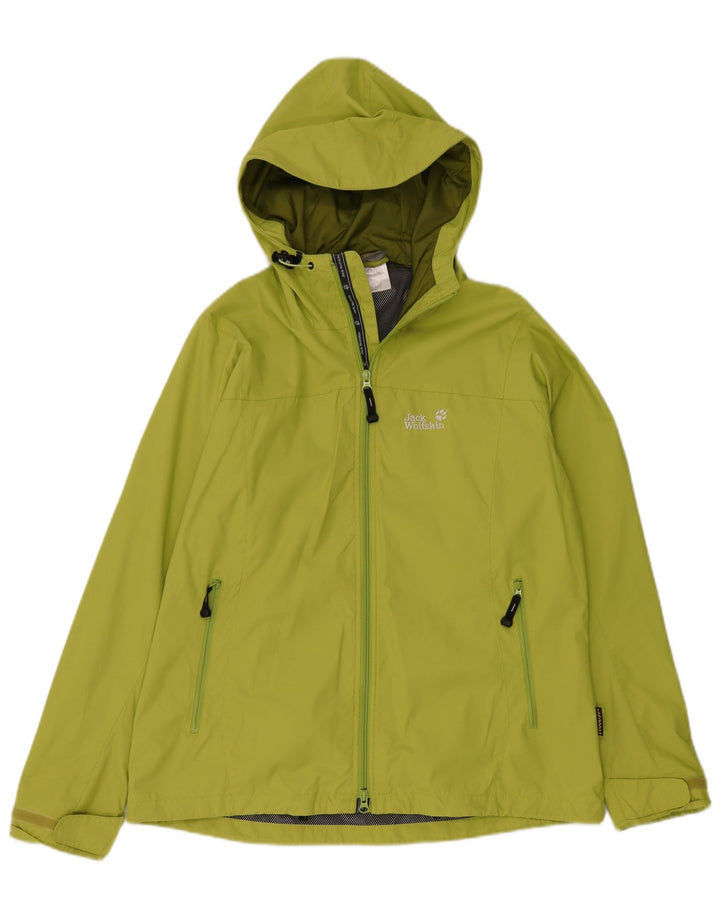 Damska kurtka przeciwdeszczowa JACK WOLFSKIN oversize z kapturem UK 16, duża zielona