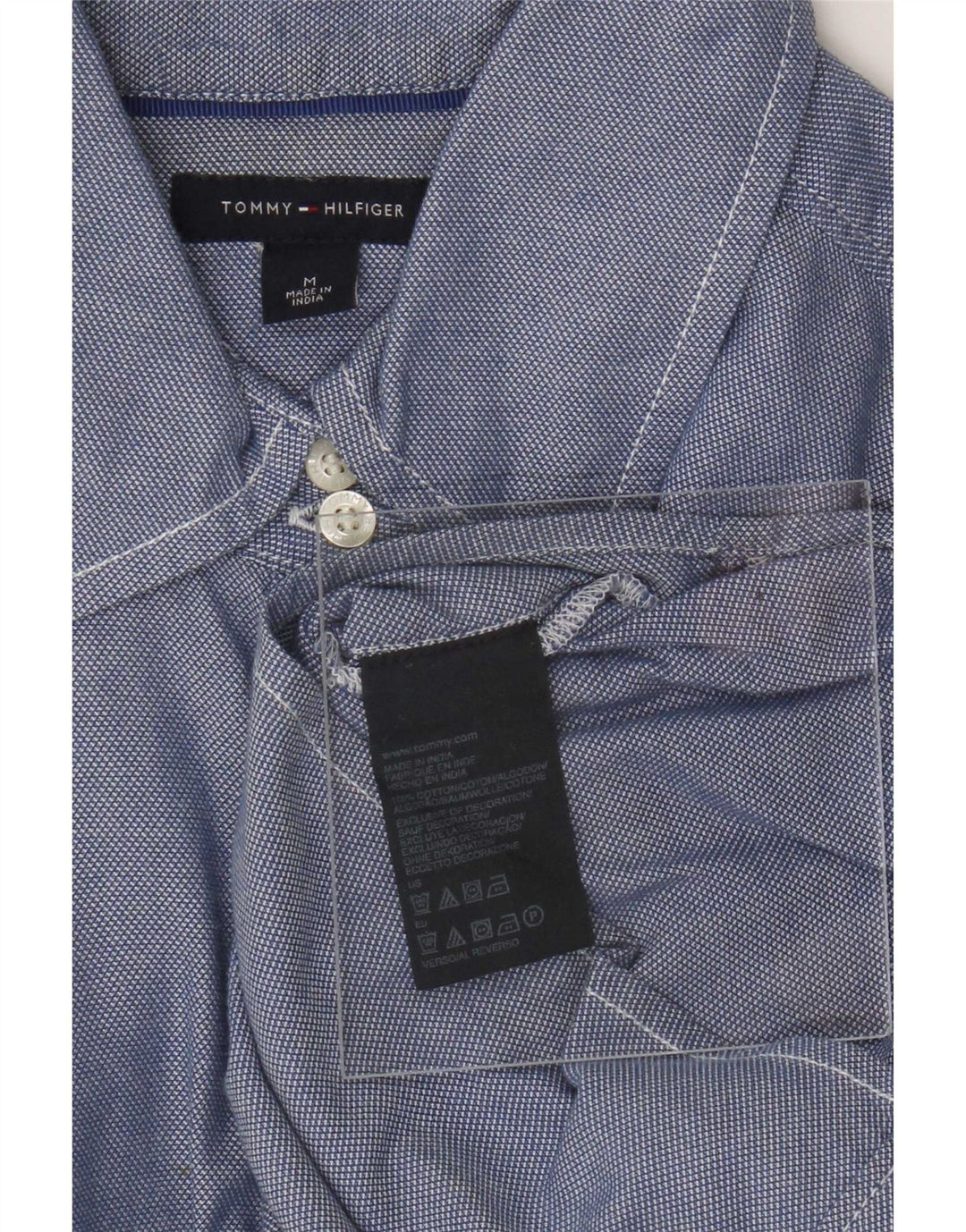Koszula damska Tommy Hilfiger UK 12, średnia niebieska, bawełniana