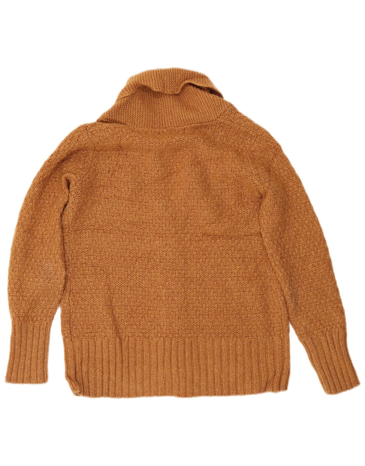 EDDIE BAUER Damski sweter oversize UK 10 Small Brown Lambswool