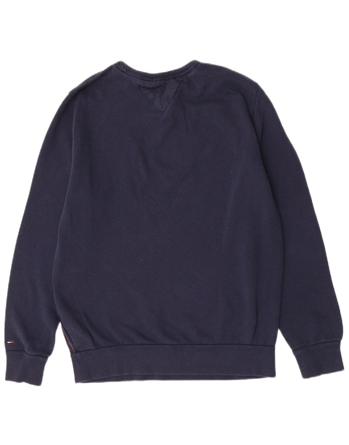 Męska bluza z grafiką Tommy Hilfiger, średnia, granatowa, bawełniana