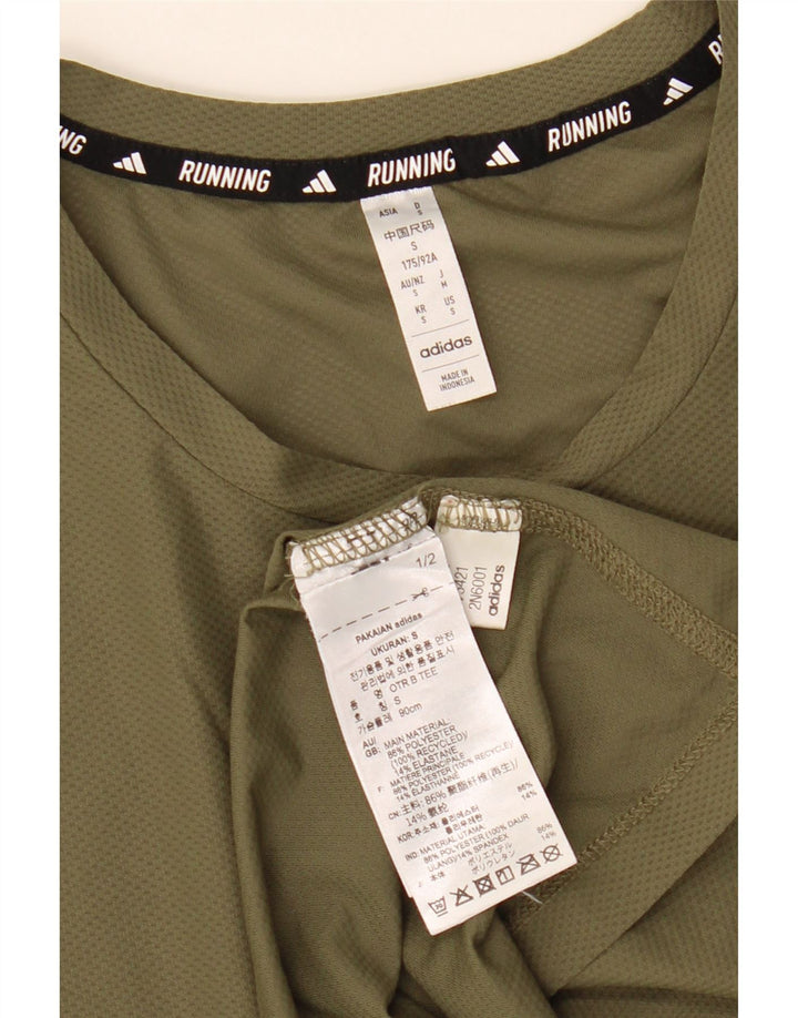 Adidas Męski T-shirt Top Mały Khaki Poliester