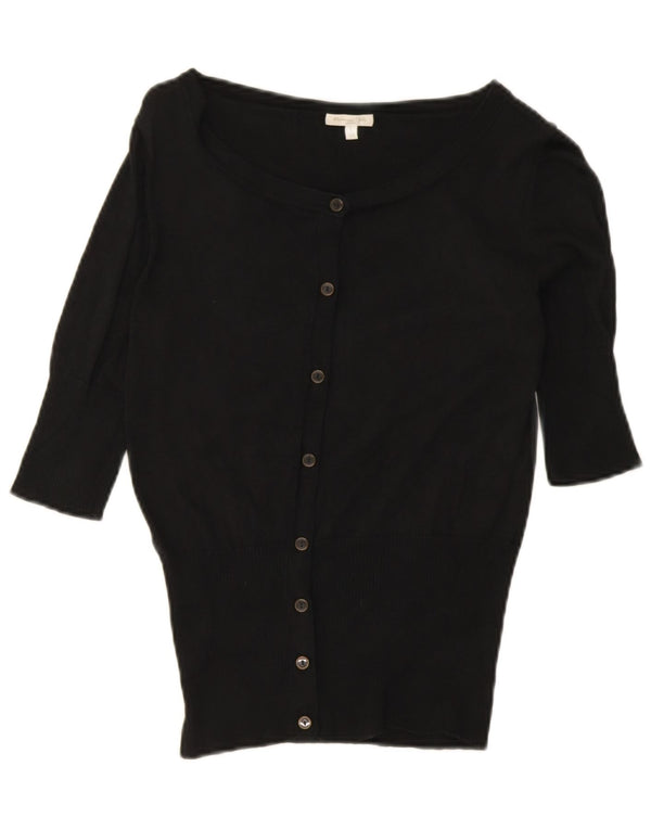 Damski sweter rozpinany Massimo Dutti z krótkim rękawem UK 14, duży, czarny jedwab