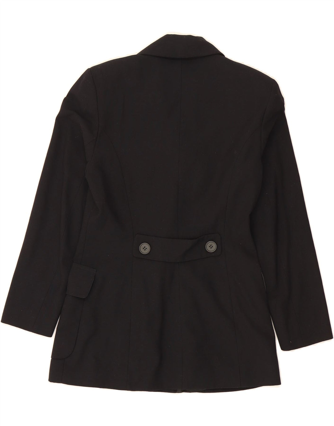 MAX DINE Womens Pea Coat IT 42 Medium Black Plaid Polyester Classic Vintage Max Dine and Second-Hand Max Dine from Messina Hembry 