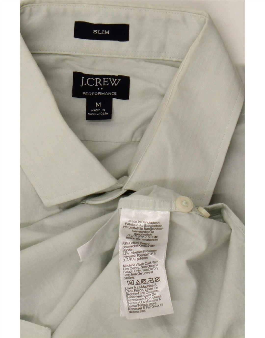 J. Koszula męska Crew Slim Fit, średnia zielona bawełna
