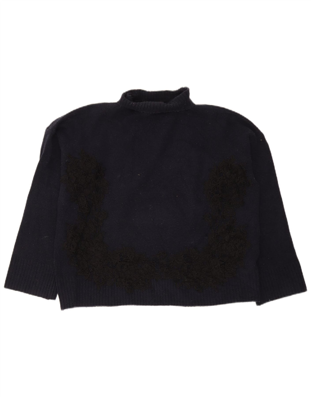 Marks & Spencer Damski sweter z golfem UK 14, średni granatowy