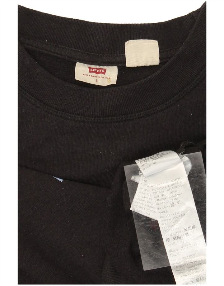 Damski sweter oversize z grafiką LEVI'S UK 10, mały, czarny, bawełniany
