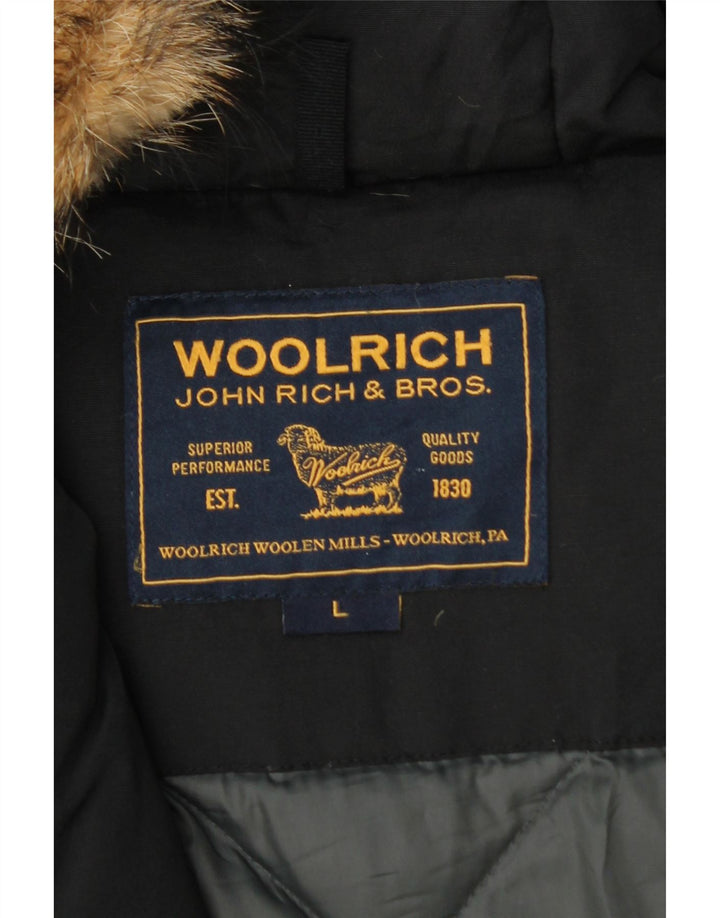 Damska ocieplana kurtka z kapturem Woolrich UK 40, duża czarna