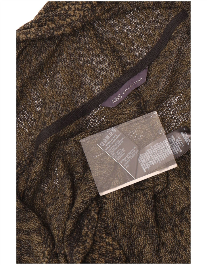 Marks & Spencer Damski sweter rozpinany z rękawem 3/4, UK 12, średni khaki