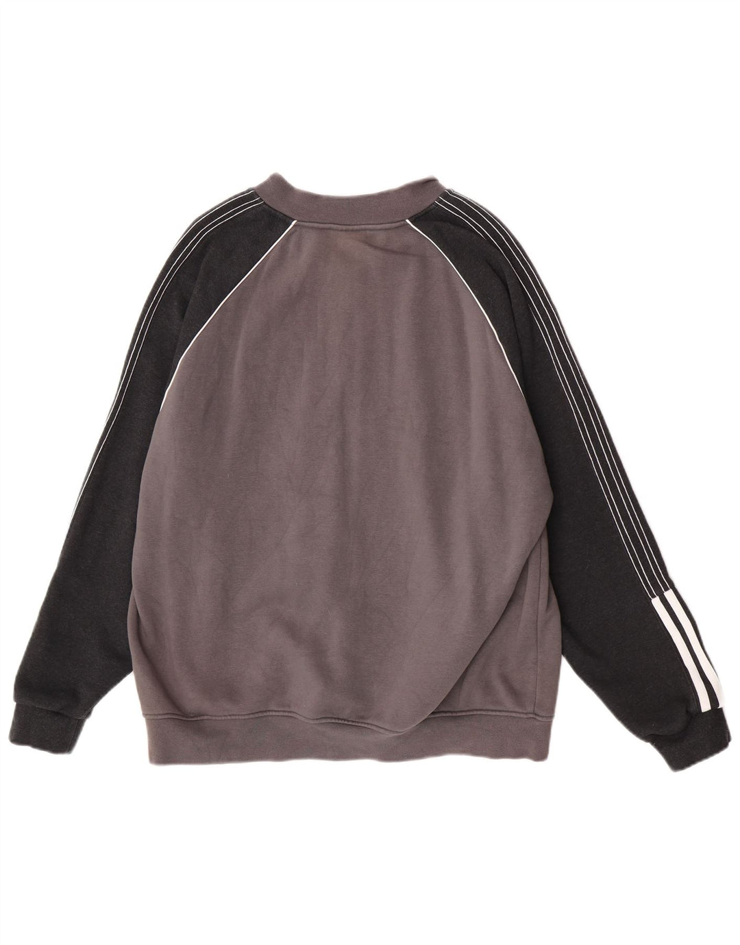 Adidas Męska bluza dresowa, duża, szara, bawełniana z blokami kolorów