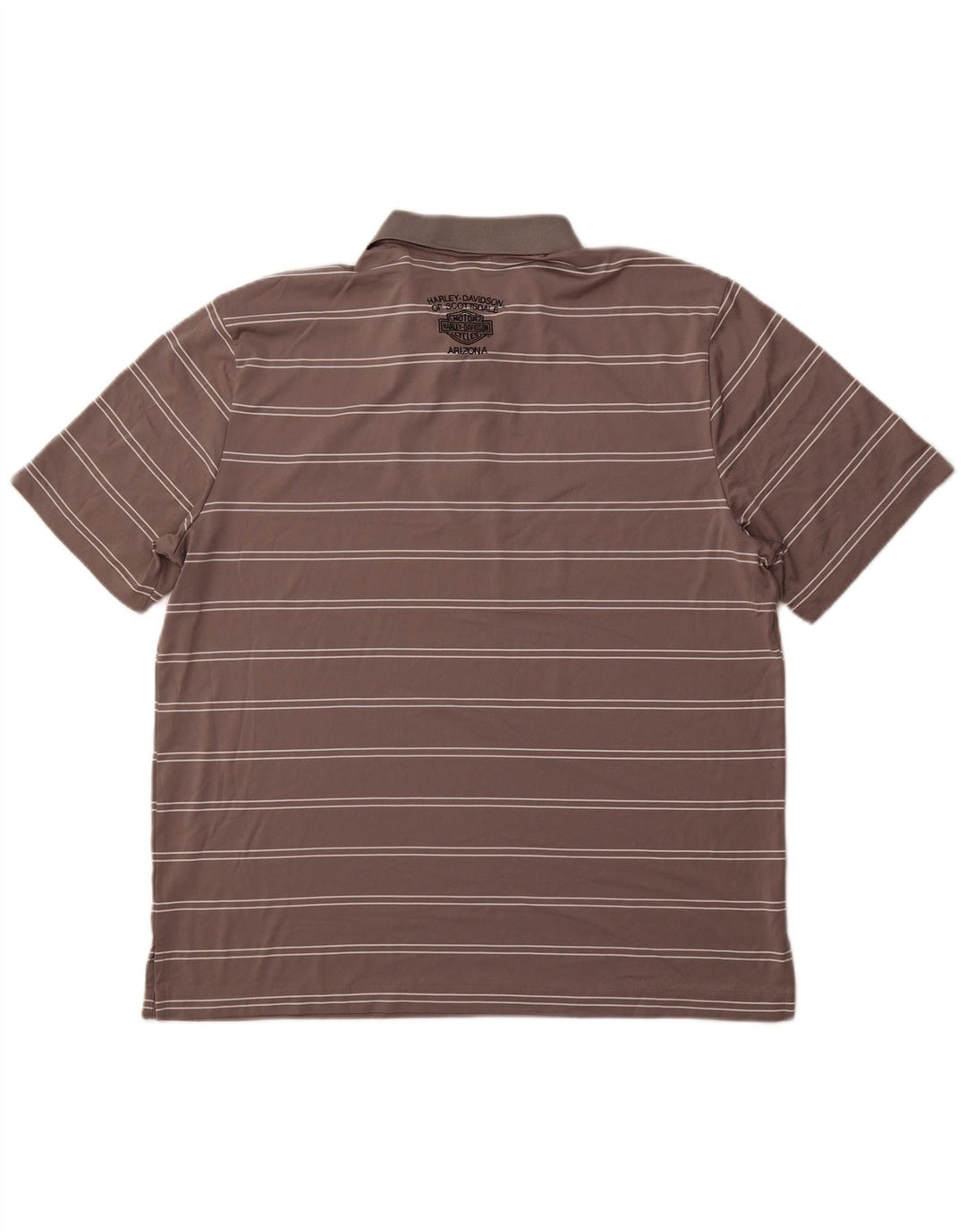 Męska koszulka polo HARLEY DAVIDSON XL, szara, poliestrowa w paski