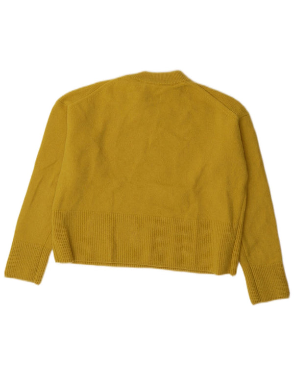 Damski sweter oversize Massimo Dutti z okrągłym dekoltem UK 6 XS, żółta wełna