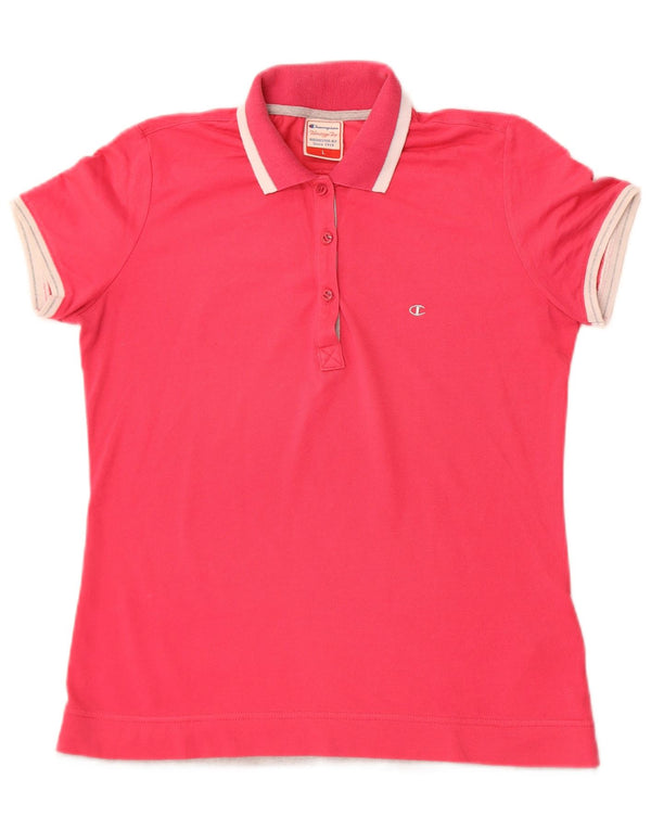 Damska koszulka polo Champion Heritage Fit UK 14, duża, różowa bawełna